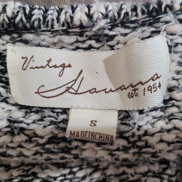 Vintage Havana Black White Speckled Cold Shoulder Knit Sweater Sz S Cozy Capsule - Picture 5 of 8